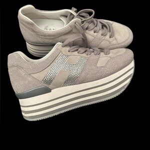 Hogan Gray Platform Sneakers